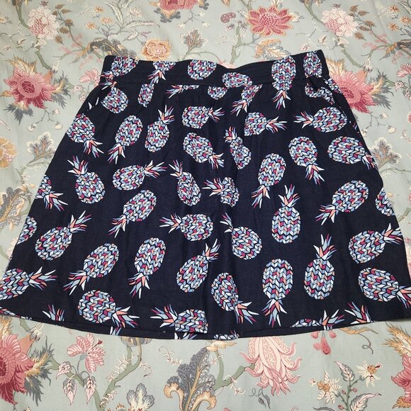 LOFT Dresses & Skirts - Loft Outlet Pineapple Patterned Linen Blend Skirt Multi Color Size Large
